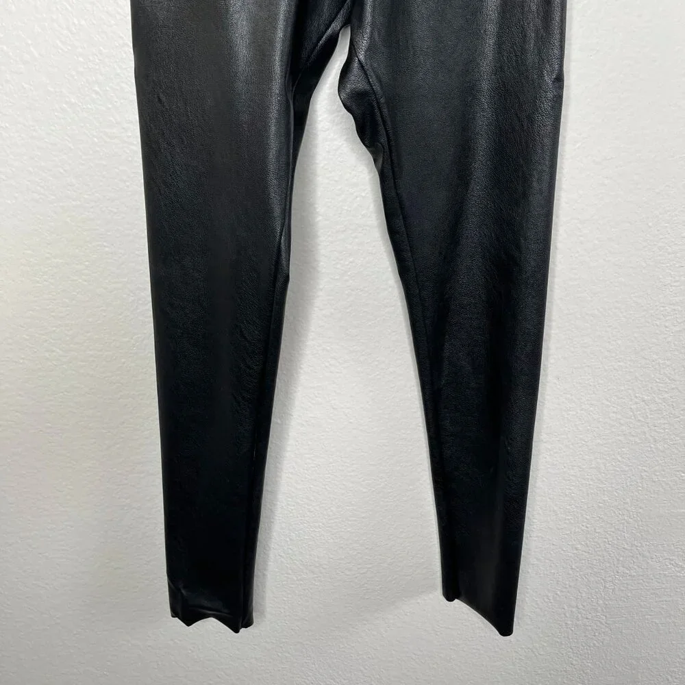 Commando Womens Faux Leather Black Control shimming shaping Leggings Size M